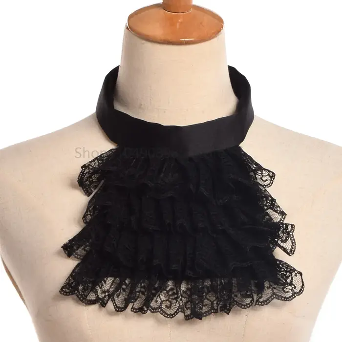 Jabot – faux col victorien Vintage en dentelle à volants