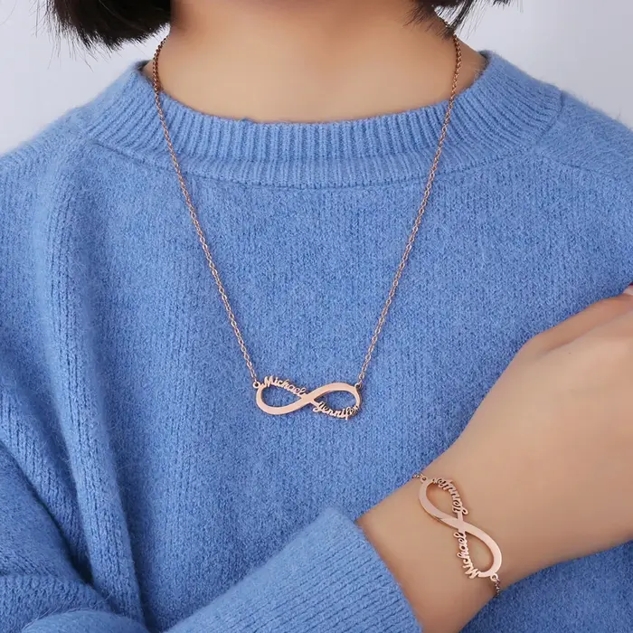 Collier personnalisé avec pendentif noeud de nœud or argent acier inoxydable pour femme cadeau anniversaire amitié occassion spéciale
