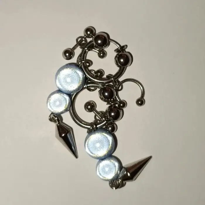 Y2K – boucles d'oreilles à rivets scintillants au Laser rose