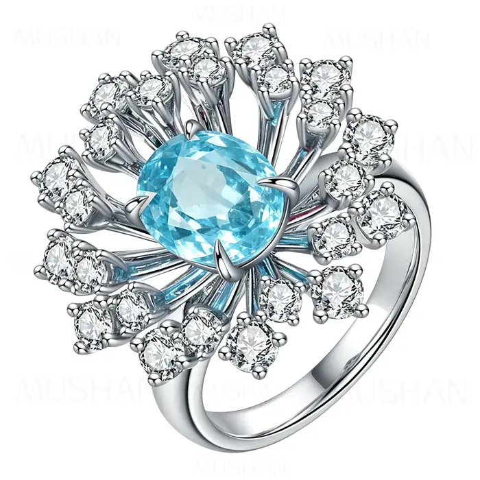 Bague en argent sterling 925 MUSHAN, bijoux personnalisés, rubis, émeraudes, saphirs et pierres préc