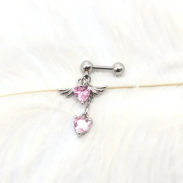 Boucles d'oreilles en forme d'aile d'ange en forme de cœur