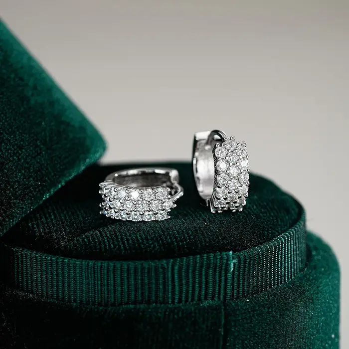 Boucles d'oreilles Moissanite complètes pour femmes S925 bijoux de mariage en argent Sterling