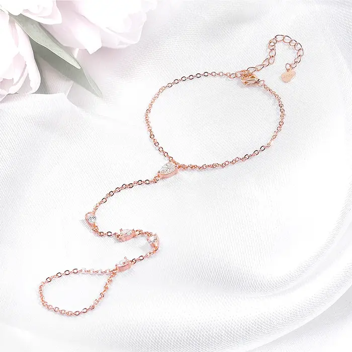 Bracelet en argent sterling 925 sertie de moissonite VVS1 pour femmes et filles, coupe poire, cadeau idéal pour occasions spéciales