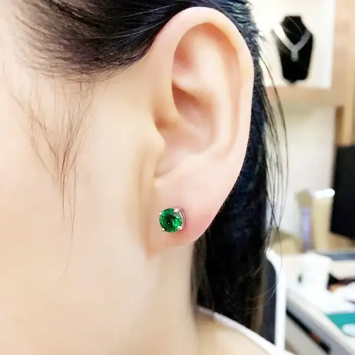 Véritable 925 argent Sterling émeraude bijoux pierre précieuse pour les femmes Aros Mujer Oreja