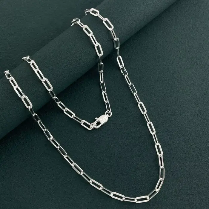 Collier en argent Sterling 925 plaqué or 14 carats, collier à trombone Simple, breloque de fiançaill