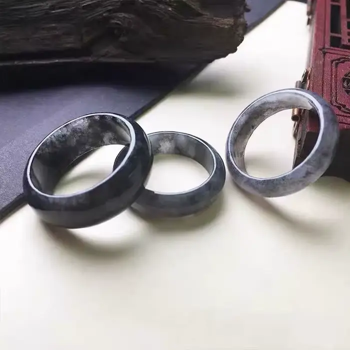 Bague en jade noir de Birmanie certifiée, bijoux en jadéite du Myanmar, cadeau élégant pour hommes et femmes, bagues en jade birman naturel authentique, Mujer