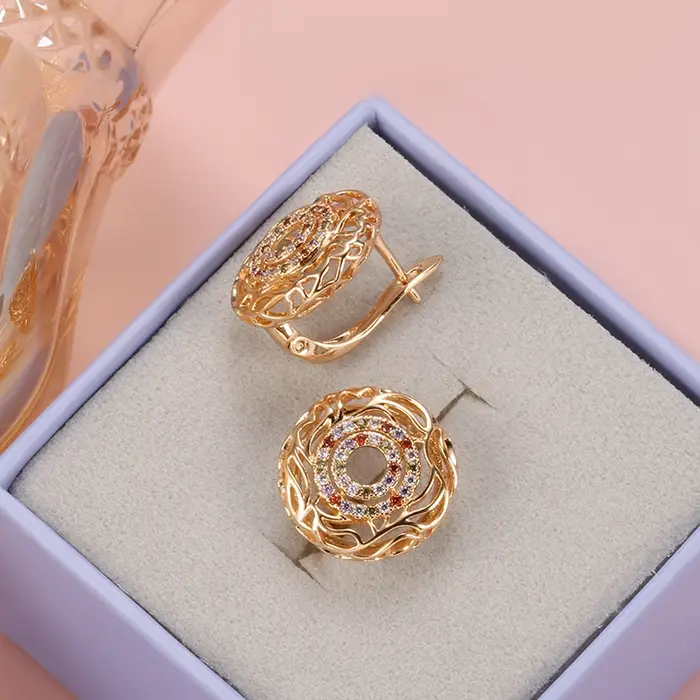 Boucles d'oreilles en Zircon naturel coloré pour femmes