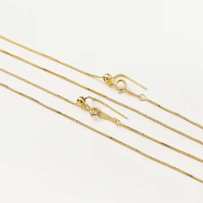 2 pièces/sac 48cm 14K/18K plaqué or venise réglable collier chaîne pour femmes mode classique pendentif