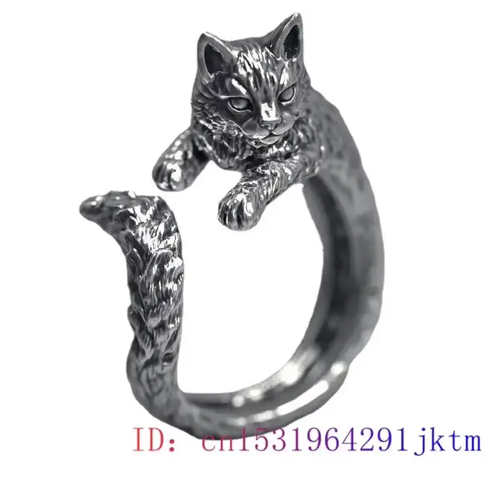 Bague chat en argent 925