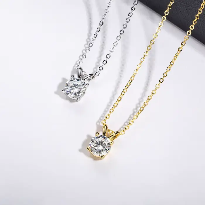 PomerceJelly-Collier Pendentif Moissanite pour Femme