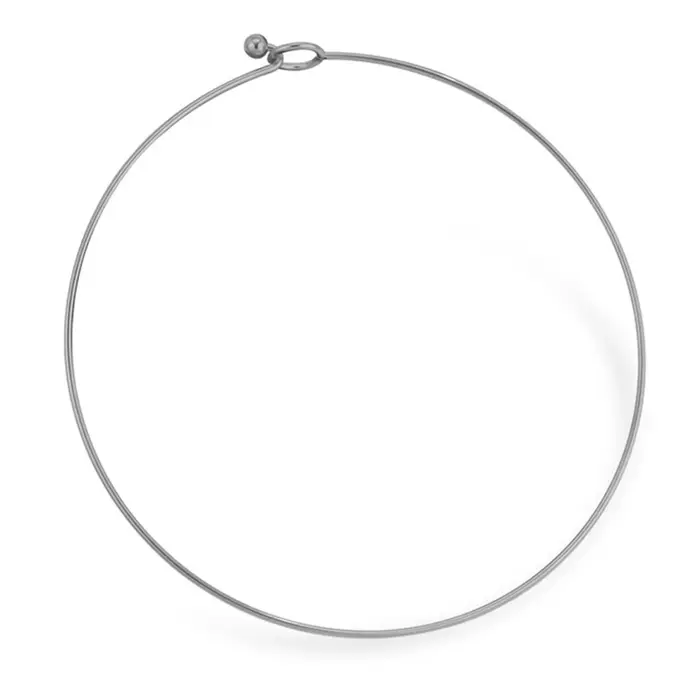 Collier avec anneau de cou en acier inoxydable 304, pour hommes et femmes, rond, fait à la main, bij