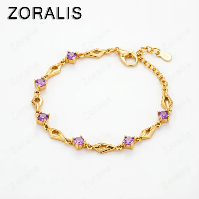 Bracelets Infinity de Mode en Gros pour Femmes avec Pierres de Cristal, Bracelet Femme en Or 18K, Ca