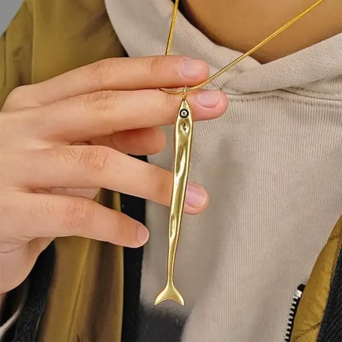 Chaîne délicate d'inspiration océan, bijoux légers en acier inoxydable, minimaliste, étanche, poisso