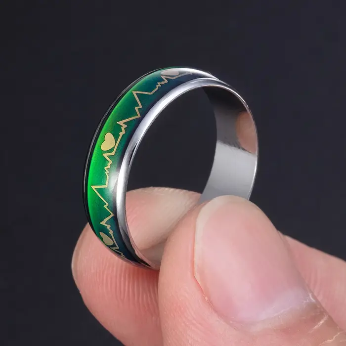 Baguette en acier inoxydable à la mode tracker d'humeur pour homme et femme occasions spéciales