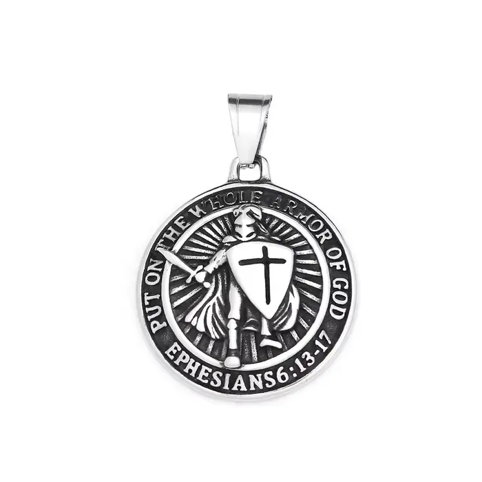 Colliers pendentif chevalier épée en acier inoxydable pour hommes, collier vintage, templier médiéva