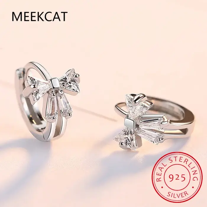 Petites boucles d'oreilles Huggie Hoop en argent regardé 925 pour femmes et filles
