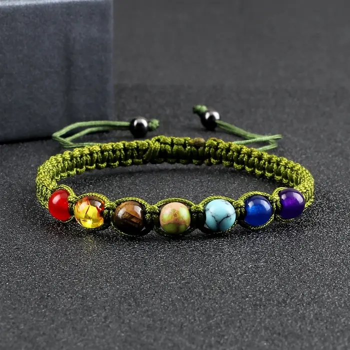Bracelet de perles 7 chakras fait à la main