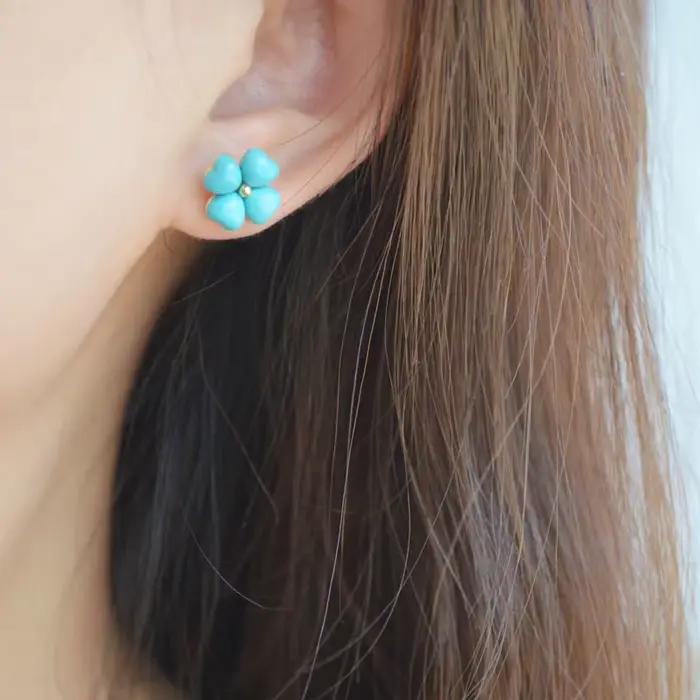 Boucles d'oreilles en argent plaquées pour femmes, design classique, coeur bleu, occasion spéciale, cadeau d'anniversaire