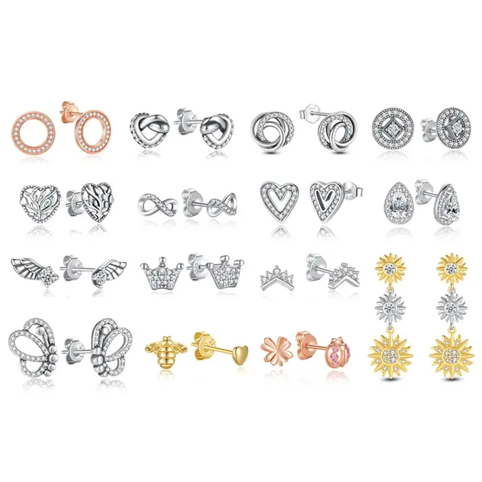 Boucles d'oreilles originales en argent Sterling 925