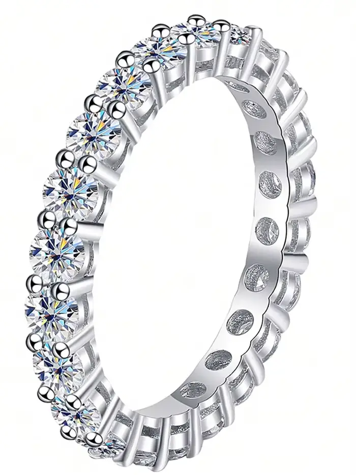 Bague classique en argent Sterling 925 pour femmes, bague simple en Zircon à une rangée, fiançailles