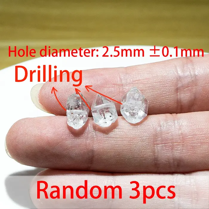 Herkimer – Bracelet en diamant naturel, chaîne à main en Quartz cristal à Double pointe, véritable p