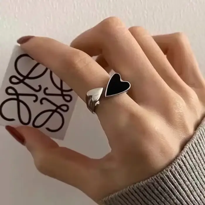 Bague couleur argent pour femmes, mode créative irrégulière en métal géométrique ouvert, tempérament