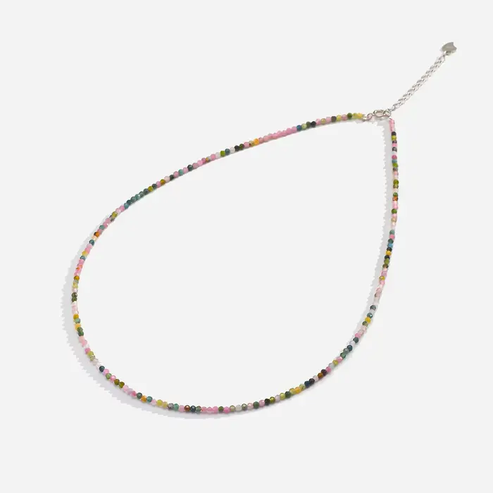 Collier en pierre naturelle Spinelle/Lapis Lazul/Amazonite/améthique/Tourmaline/améthyste Ketting 2MM argent 925 bijoux