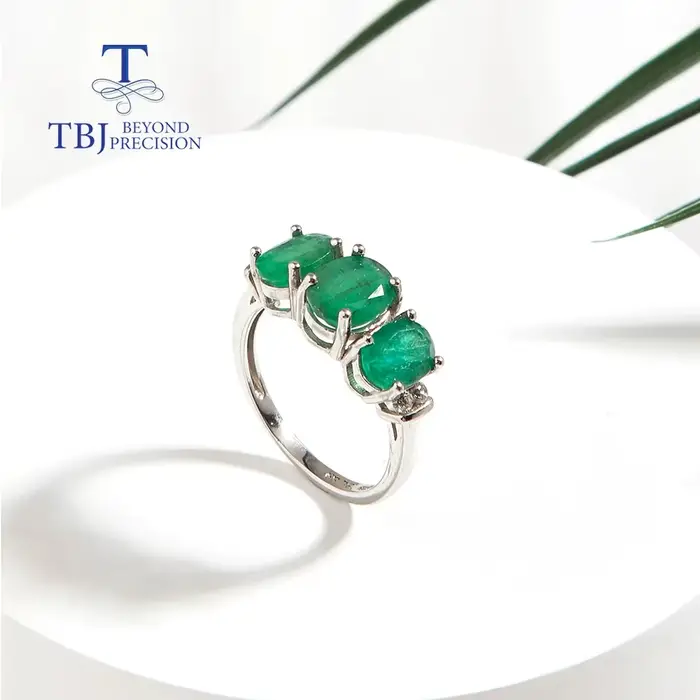 Bague émeraude naturelle en argent Sterling 925, vert vif, bijoux nobles de luxe pour femmes, cadeau