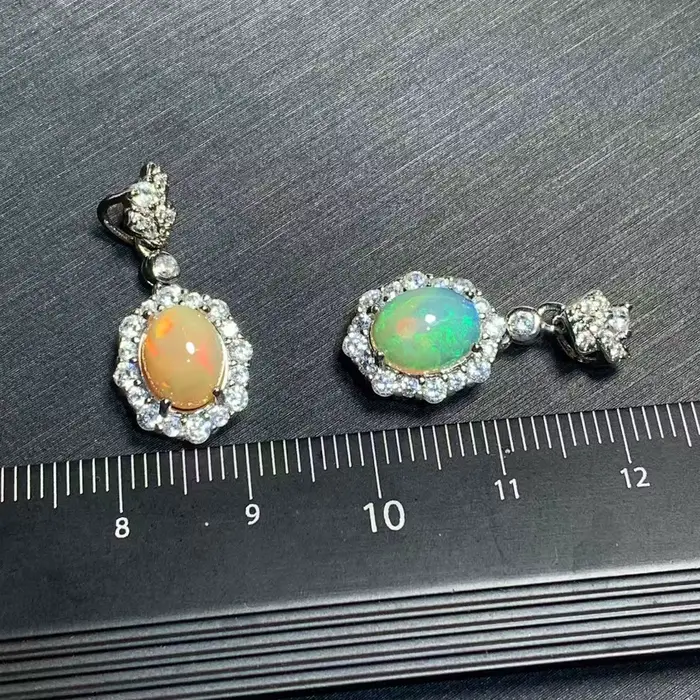 Collier pendentif ovale en opale naturelle, bijoux fins, pierres faites à la main, vente en gros, cadeau d'énergie de guérison, bijoux porte-bonheur