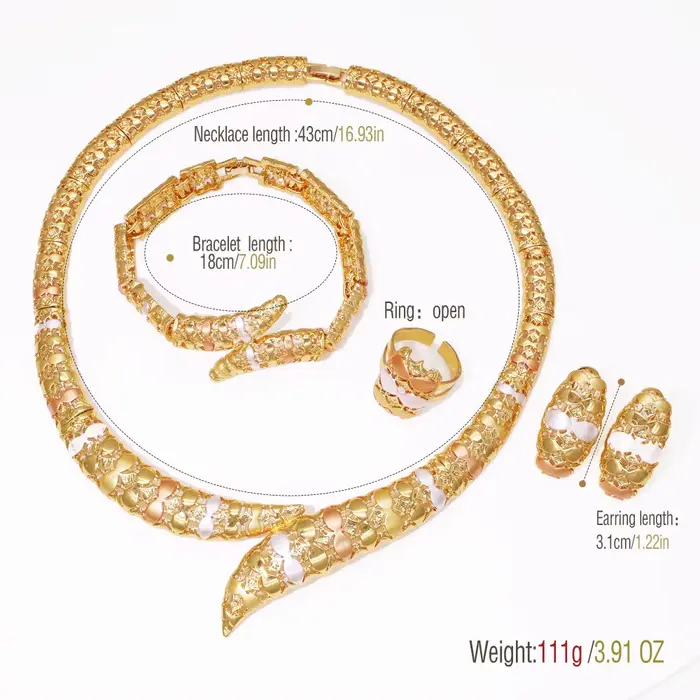 2025 nouveau ensemble de bijoux pour femmes exagérer grand collier Bracelet ovale boucle d'oreille de haute qualité plaqué or 18 carats bijoux cadeaux
