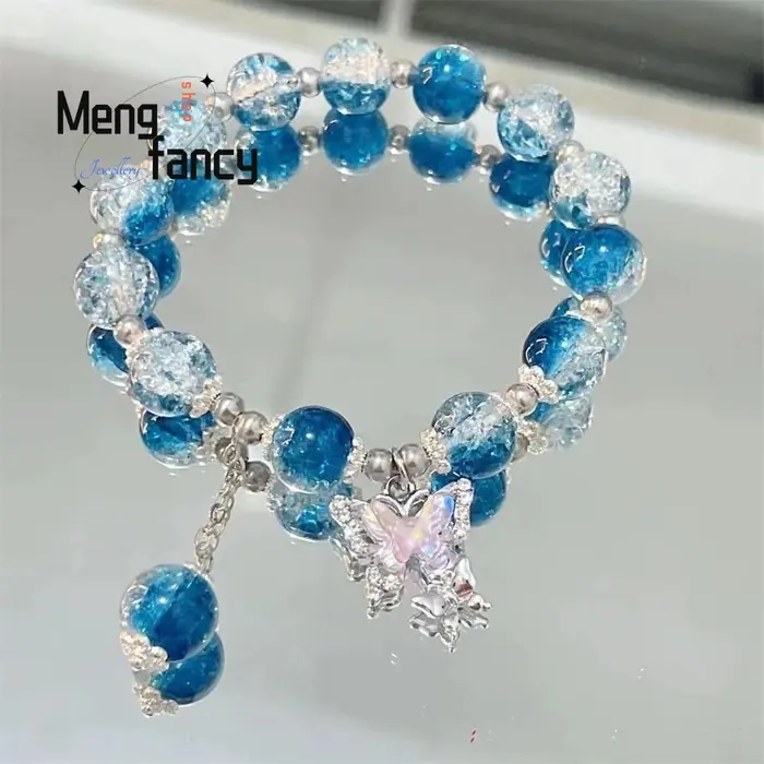 Star River – perles écrasées papillon pendantes