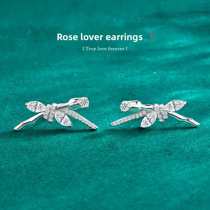Boucles d'oreilles moissanite en argent sterling S925 pour femmes élégantes occasions de soirée style classique