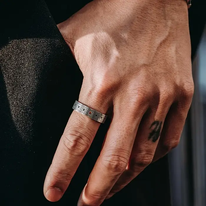 Buyee-Bague ouverte en argent regardé 925 pour hommes et femmes