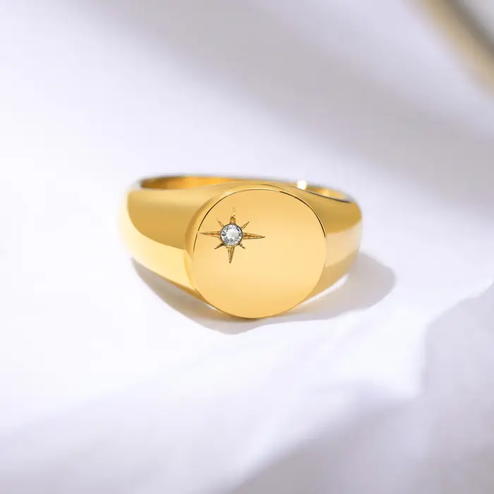Bague Pinky Star Signet North Star