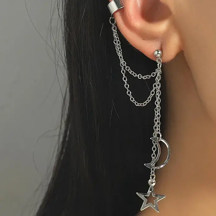 Boucles d'oreilles pendantes élégantes à longue chaîne pour femmes