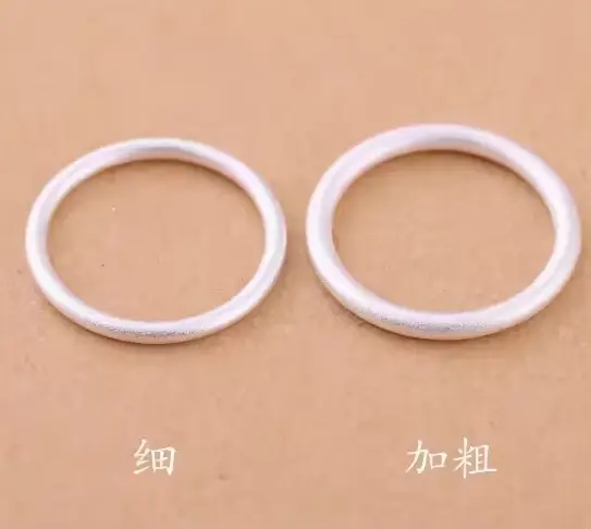 Bagues en argent véritable 999 pour filles, bagues en argent pur, bague simple 1,5 mm 2 mm, grande taille 12
