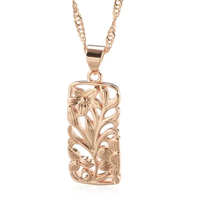 Collier Vintage avec pendentif en forme de fleur pour femmes