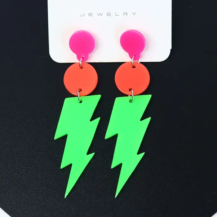 Boucles d'Oreilles Néon Rétro en Acrylique pour Femme, Pendentif en Forme de Goutte, Bonbon, Accesso
