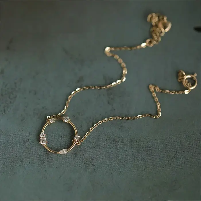 Bracelet en argent Sterling 925 français Simple et rond Pavé pour femmes, bijoux de luxe léger, acce