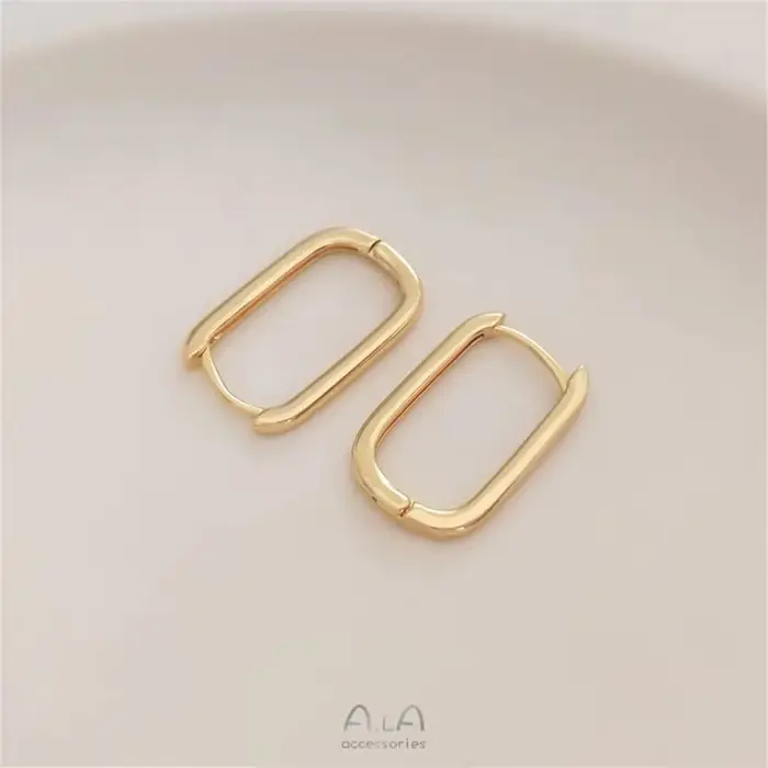 Boucle d'oreille ovale en forme de U plaquée or 14K, sangle française suspendue, bricolage, accessoi