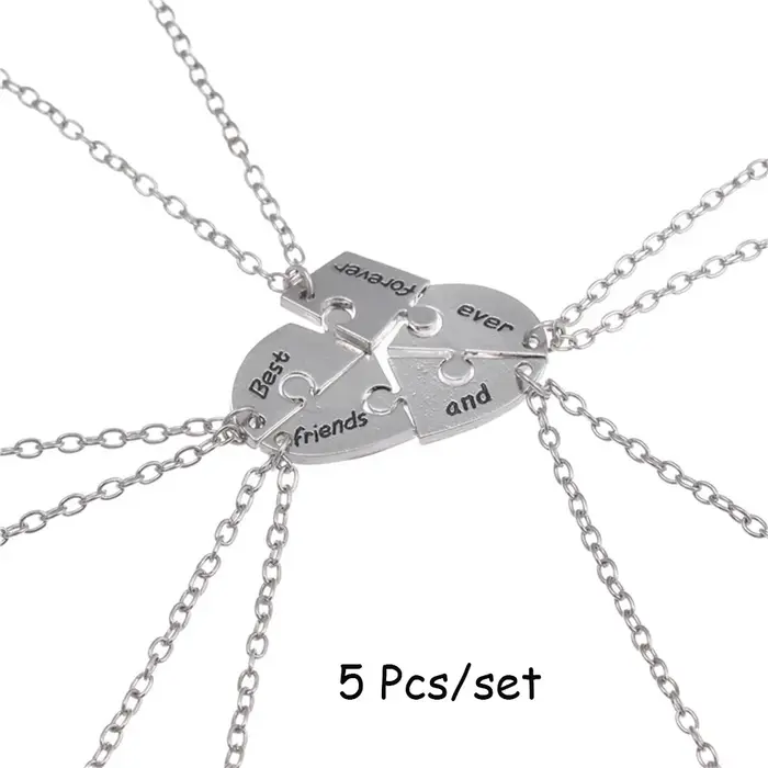 5 pièces/ensemble meilleur ami pendentif collier pentagramme amitié collier pour femmes meilleur ami
