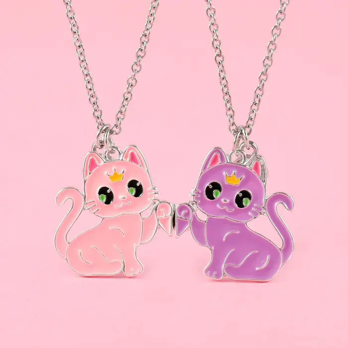 Collier meilleur ami chat Animal de dessin animé pour filles