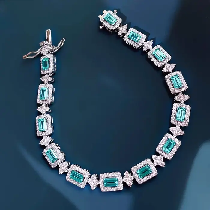Bracelet en silver sterling serti de zirconium blanc avec certificat pour femmes style punk et occasions spéciales