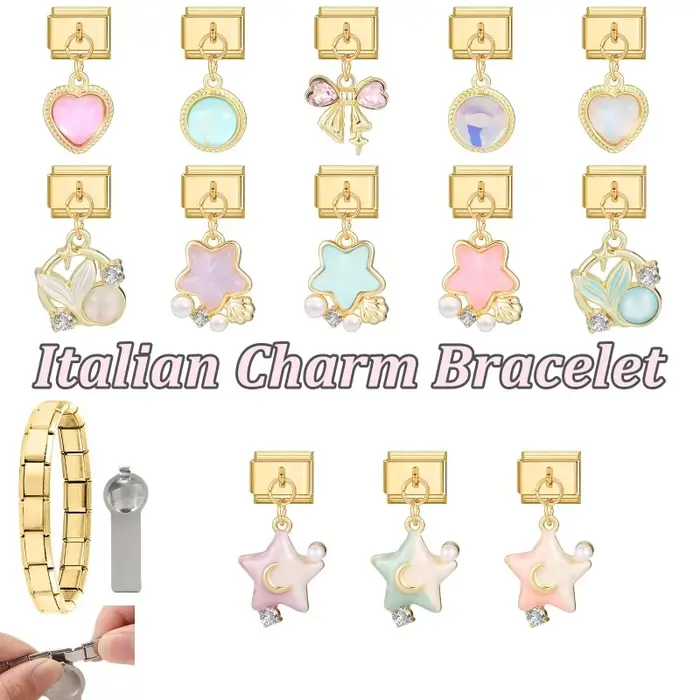 Pendentif Baleine Méduse Étoile Mer Queue Poisson Or Bracelet Ajustement 9mm Lasperal Occasions Spéciales