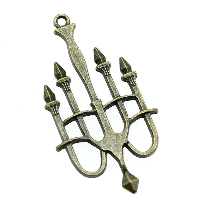 WYSIWYG 2 pièces 50x27mm 2 couleurs rétro médiéval chandelier pendentif à breloques pour bijoux à bricoler soi-même