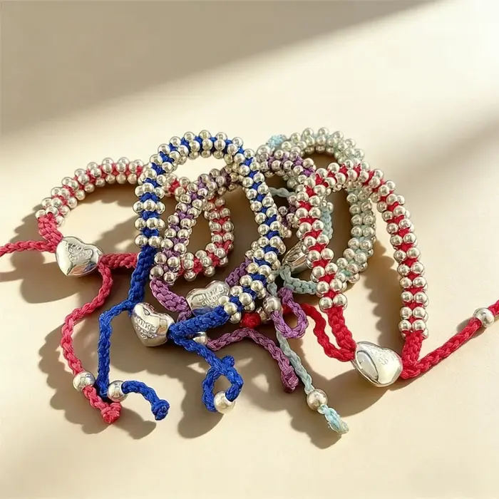 Bracelet d'amitié tissé en argent 925