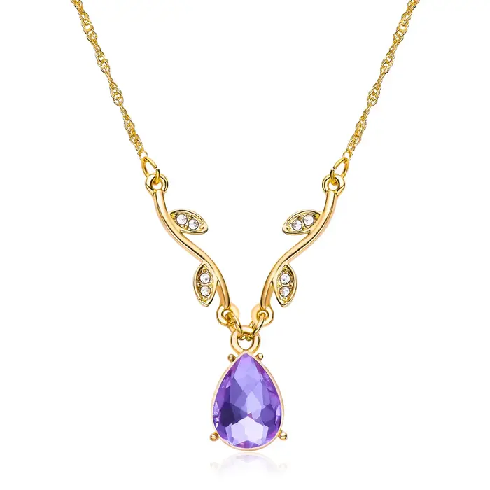 Pendentif princesse d'île Ro, collier Rose en cristal de Zircon naturel, bijoux romantiques luxueux 