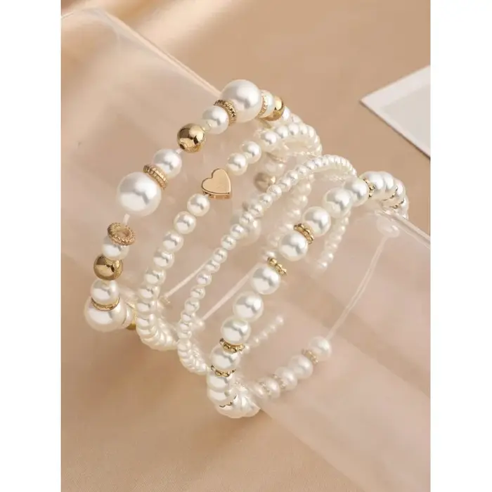 Ensemble de 4 bracelets avec perles