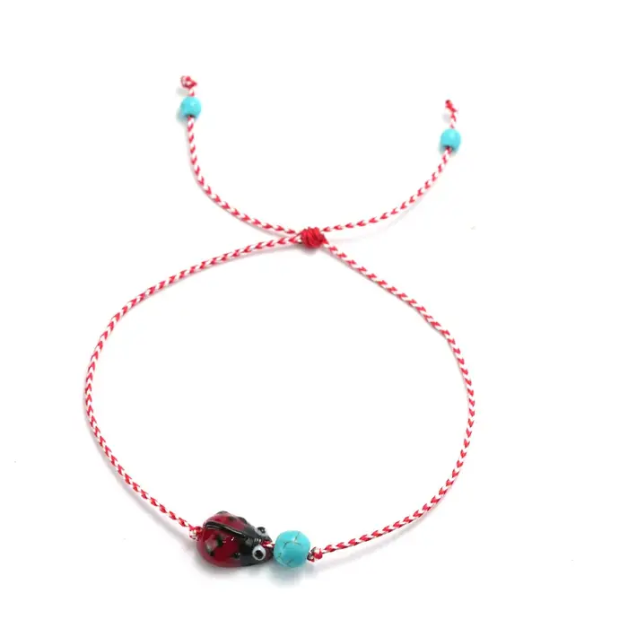Noter nouveau Bracelet à breloques coccinelle fait à la main pour femmes petite amie bohême Howlite pierre méditation