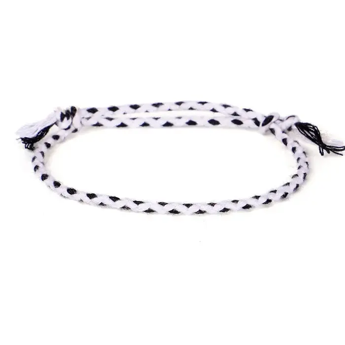 Bracelets plaqués argent 925 pour hommes, ULà nœud faite à la main, bijoux classiques, noir et blanc